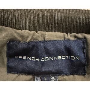 French Connection Vintage Women's Bomber Fall Thick Jacket Coat Dark Olive